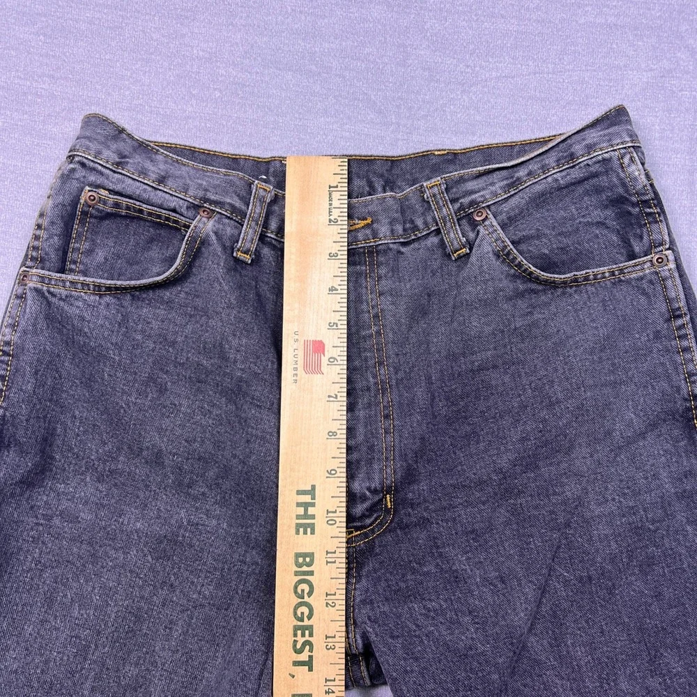 Vintage Mens Gray Wash Denim Jeans 36x30 Straight Leg‎ Made in USA Casual